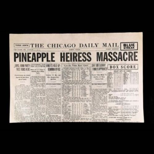 Lot # 34 - CHICAGO - "Pineapple Heiress Massacre" Newspaper