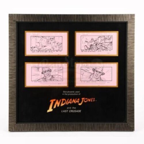 Lot # 99 - INDIANA JONES AND THE LAST CRUSADE - Production-Used Storyboard - Henry Slides Towards Tank Tread