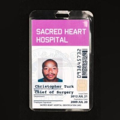 Lot # 163 - SCRUBS - Dr. Christopher Turk's (Donald Faison) Chief of Surgery ID Card