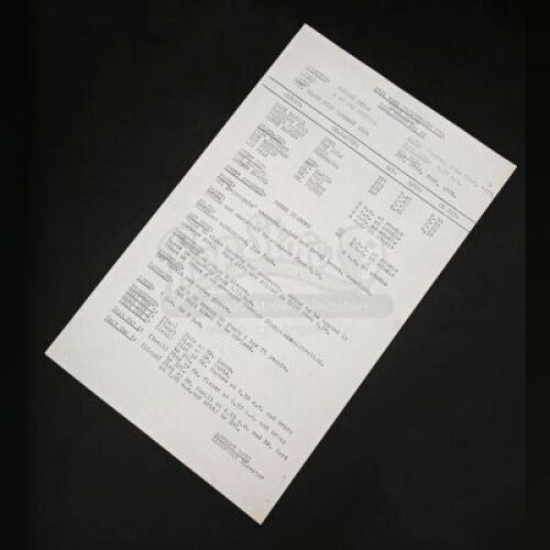 Lot # 172 - STAR WARS - EP IV - A NEW HOPE - Death Star Garbage Call Sheet