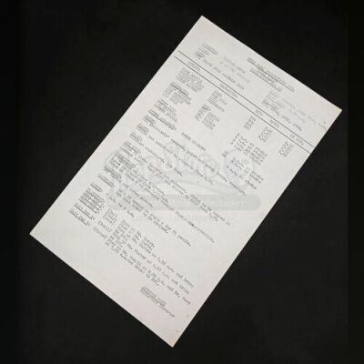Lot # 172 - STAR WARS - EP IV - A NEW HOPE - Death Star Garbage Call Sheet