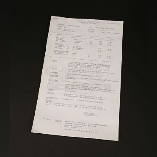 Lot # 173 - STAR WARS - EP VI - RETURN OF THE JEDI - Call Sheet No. 45