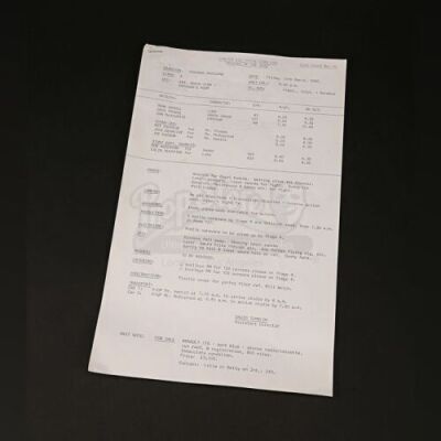 Lot # 173 - STAR WARS - EP VI - RETURN OF THE JEDI - Call Sheet No. 45