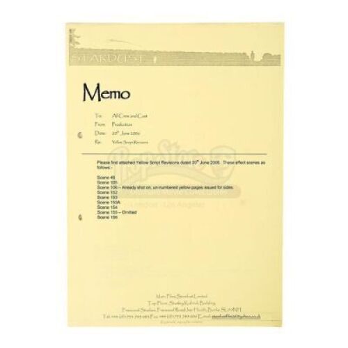 Lot # 175 - STARDUST - Yellow Script Revisions