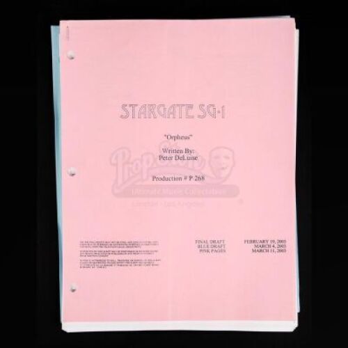 Lot # 178 - STARGATE SG-1 - Set of "Orpheus" Episode Scripts