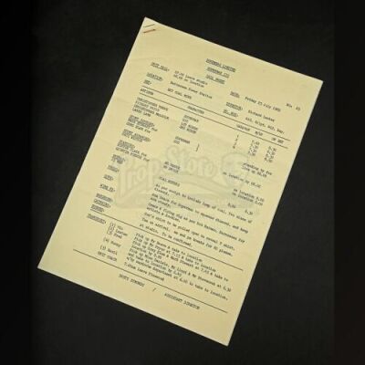 Lot # 183 - SUPERMAN III - Call Sheet No. 25