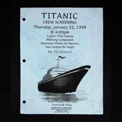 Lot # 184 - TITANIC - Crew Screening Ticket