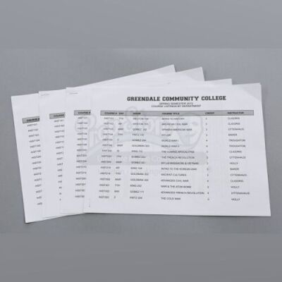 Lot # 45 - S3E18 - "Course Listing Unavailable": Four Dean Pelton (Jim Rash) Semester Course Lists & Syllabi
