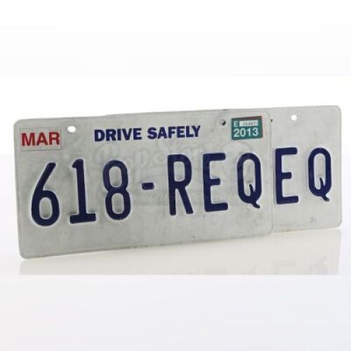 Lot # 71 - S4E01 - "History 101": Two Dean Pelton (as portrayed by Jim Rash) License Plates