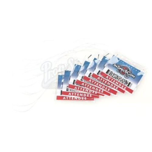 Lot # 76 - S4E03 - "Convention of Space and Time": Seven InspectiCon Attendee Badges