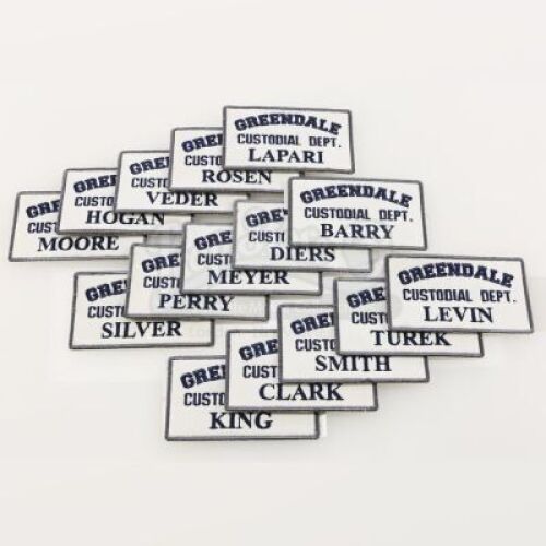 Lot # 81 - S4E06 - "Analysis of Cork-Based Networking": 16 Blue Custodial Dept. Patches