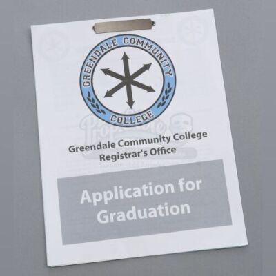 Lot # 89 - S4E11 - "Advanced Introduction To Finality": Jeff Winger (as portrayed by Joel McHale) Application For Graduation