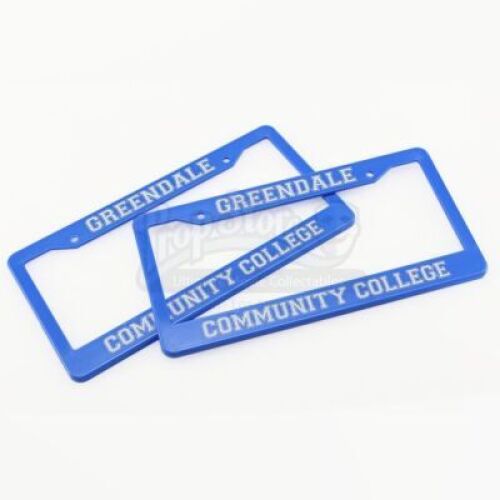 Lot # 104 - Various Episodes: Two Greendale Community College License Plate Frames