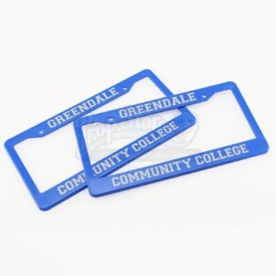 Lot # 104 - Various Episodes: Two Greendale Community College License Plate Frames