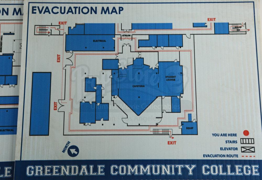 Lot 107 Various Episodes Two Extra Greendale Community College Signs Five Maps Price Estimate