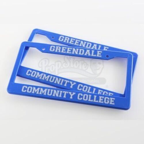 Lot # 122 - Various Episodes: Two Greendale Community College License Plate Frames