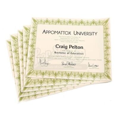 Lot # 125 - Various Episodes: Five Craig Pelton (as portrayed by Jim Rash) Bachelor Degrees