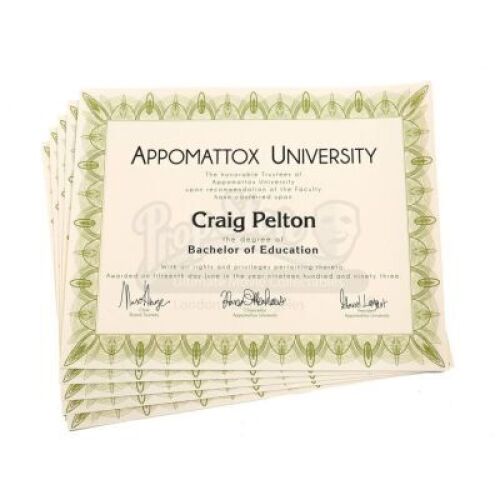 Lot # 130 - Various Episodes: Five Craig Pelton (as portrayed by Jim Rash) Bachelor Degrees