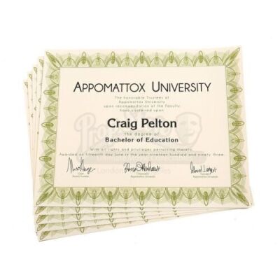 Lot # 130 - Various Episodes: Five Craig Pelton (as portrayed by Jim Rash) Bachelor Degrees