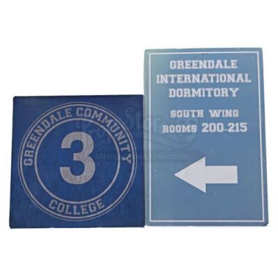 Lot # 135 - Various Episodes: Two Greendale Community College Signs