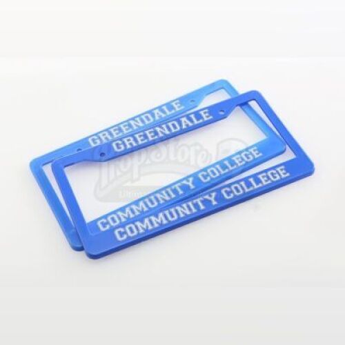 Lot # 137 - Various Episodes: Two Greendale Community College License Plate Frames