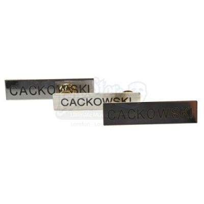 Lot # 141 - Various Episodes: Officer Cackowski's (as portrayed by Craig Cackowski) Name Tags