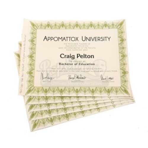 Lot # 195 - Various Episodes: Five Craig Pelton (as portrayed by Jim Rash) Bachelor Degrees