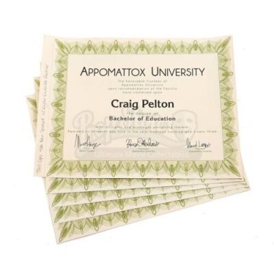 Lot # 195 - Various Episodes: Five Craig Pelton (as portrayed by Jim Rash) Bachelor Degrees