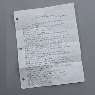 Lot # 200 - S5E04 - "Geothermal Escapism": Troy's (as portrayed by Donald Glover) List of Star Trek Questions