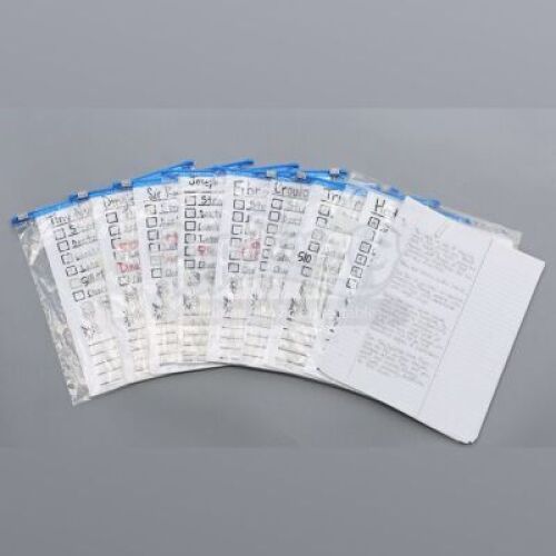Lot # 201 - S5E10 - "Advanced Advanced Dungeons and Dragons": D&D Character Sheet and Note Extras