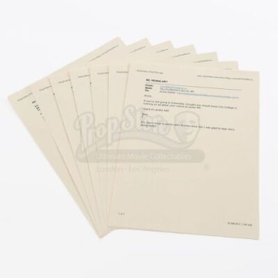 Lot # 213 - S6E03 - "Basic Crisis Room Decorum": Five Sets of Annie (as portrayed by Alison Brie) Warning Email Exchanges