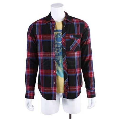 Lot # 214 - S6E01 - "Ladders": Abed Nadir's (as portrayed by Danny Pudi) Red and Blue Flannel and Shirt
