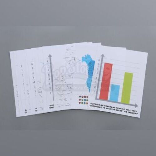 Lot # 218 - S6E03 - "Basic Crisis Room Decorum": Four Three-Piece Sets of Damage Control Sheets