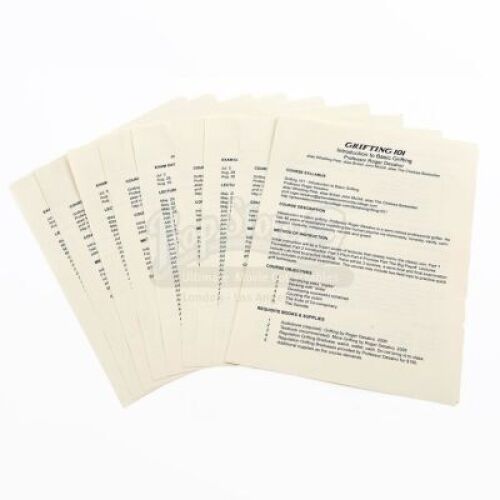 Lot # 236 - S6E09 - "Grifting 101": Seven "Grifting 101" Syllabi