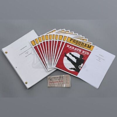 Lot # 238 - S6E04 - "Queer Studies and Advanced Waxing": The Karate Kid Stage Adaptation Scripts, Tickets and Programs