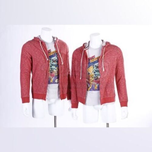 Lot # 240 - S6E05 - "Laws of Robotics and Party Rights": Two Abed (as portrayed by Danny Pudi) Dino/Robot/Alien Shirts and Jackets