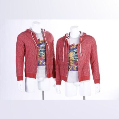 Lot # 240 - S6E05 - "Laws of Robotics and Party Rights": Two Abed (as portrayed by Danny Pudi) Dino/Robot/Alien Shirts and Jackets