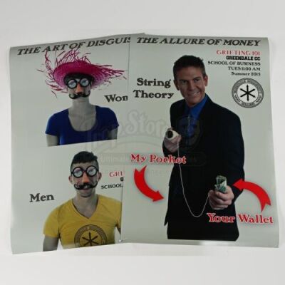 Lot # 255 - S6E09 - "Grifting 101": Two Roger DeSalvo (as portrayed by Matt Berry) "Grifting 101" Posters and Flyer