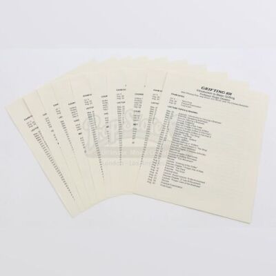 Lot # 270 - S6E09 - "Grifting 101": Seven "Grifting 101" Syllabi