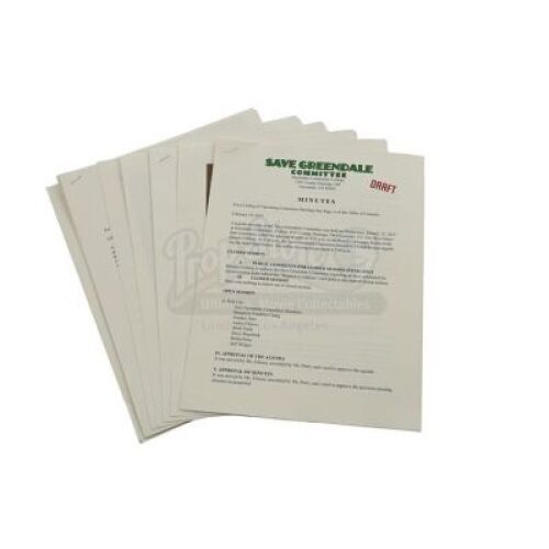 Lot # 278 - S6E10 - "Basic RV Repair and Palmistry": Five "Save Greendale Committee" Agendas