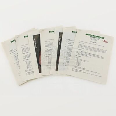 Lot # 283 - S6E10 - "Basic RV Repair and Palmistry": Five "Save Greendale Committee" Agendas