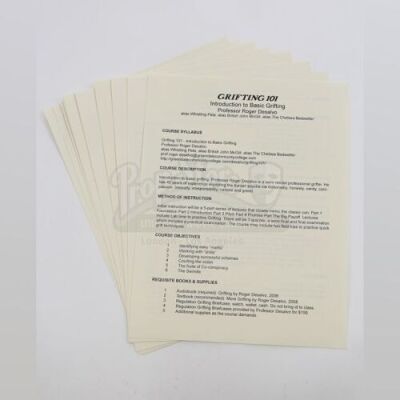 Lot # 285 - S6E09 - "Grifting 101": Seven "Grifting 101" Syllabi