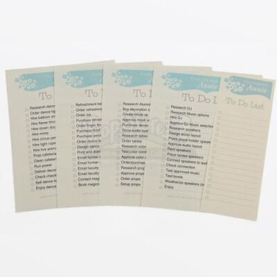 Lot # 299 - S6E03 - "Basic Crisis Room Decorum": Set of Five Annie (as portrayed by Alison Brie) "To-Do Lists"