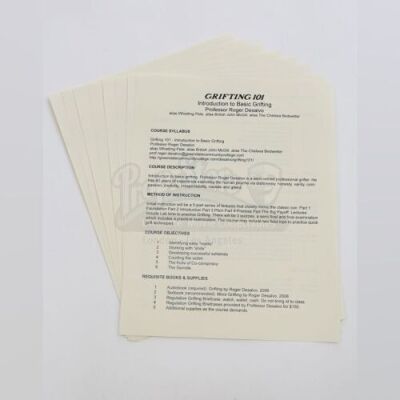 Lot # 309 - S6E09 - "Grifting 101": Seven "Grifting 101" Syllabi