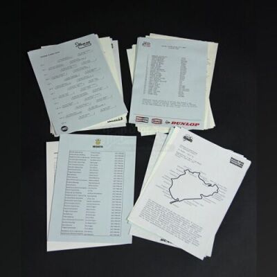 RUSH - Assorted F1 Race Timing Sheets, Grid Lineups & Circuit Maps (RP152)