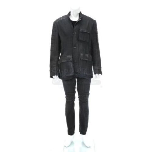 Lot # 35 - Divergent (2014): Tobias "Four" Eaton's Peter and Tris' Dauntless Fight Jacket, T-Shirt and Pants