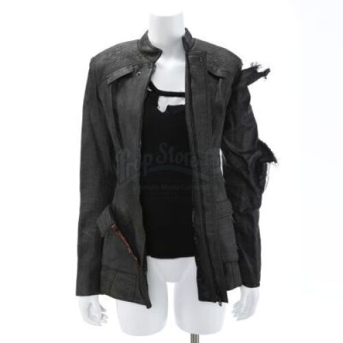 Lot # 36 - Divergent (2014): Beatrice "Tris" Prior's Torn Assault Jacket and Tank Top