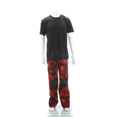 Lot # 276 - The Divergent Series: Allegiant (2016): Tobias "Four" Eaton's Red Fringe Mission T-Shirt and Tactical Pants