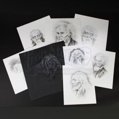 THE FRIGHTENERS (1996) - Hand-Drawn The Judge and Rusty the Dog Concept Art Lot