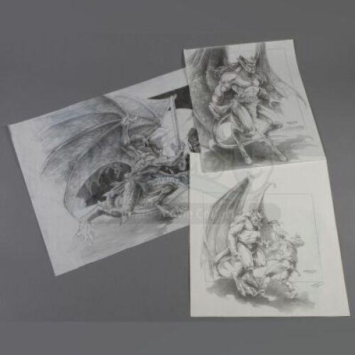 GARGOYLES (1998) - Hand-Drawn Goliath Character Design Sketches